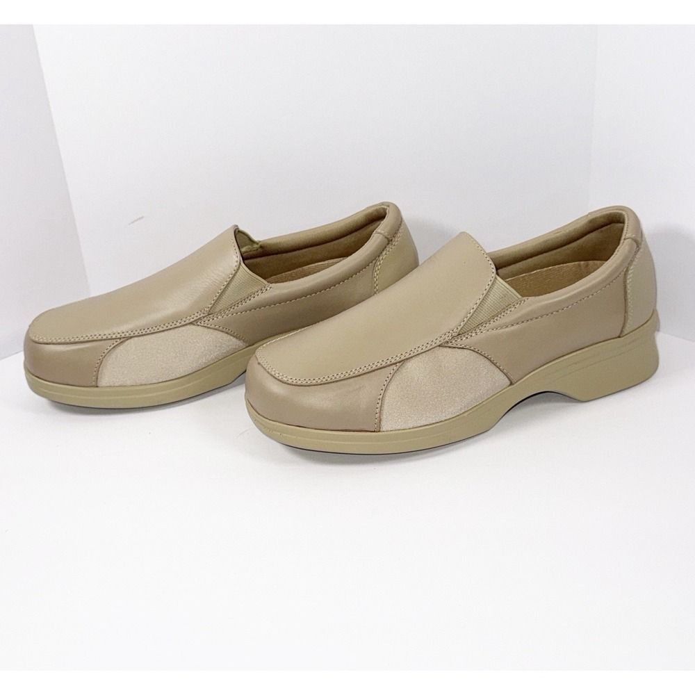 Pedors Shoes Slip On Comfort Walking 201 Beige Leather Orthopedic‎ Cushion 8.5